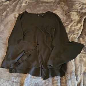 Worthington Elegant Black Ruffle Sleeve Blouse
